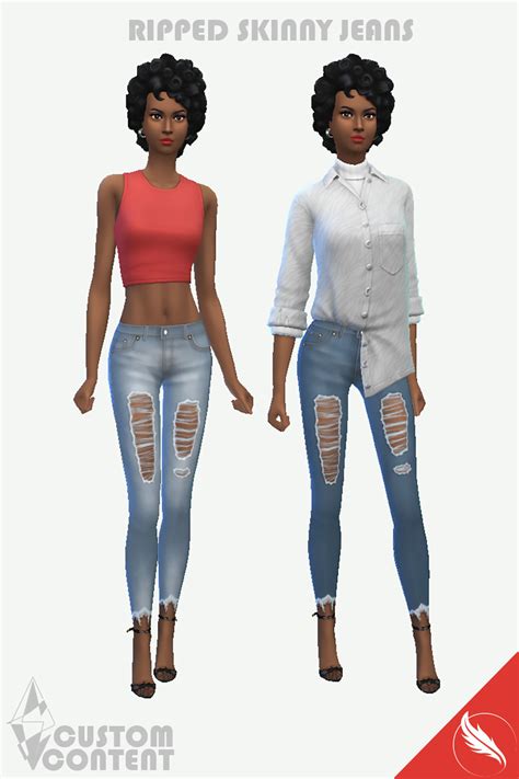 The Sims 4 Ripped Jeans Cc Ripped Skinny Jeans