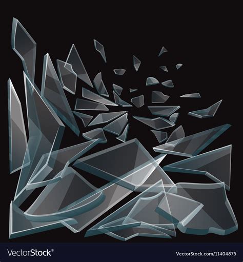 Broken Glass Pieces Flow Royalty Free Vector Image