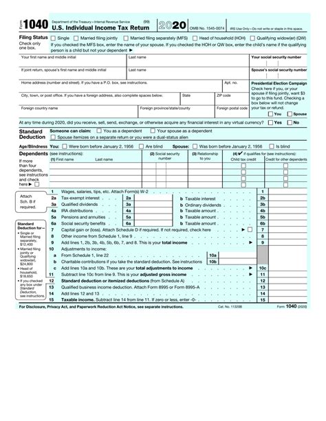 1040 Online Fillable Form Printable Forms Free Online