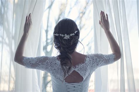 Hd Wallpaper Woman Spreading White Textile Adult Bridal Bride