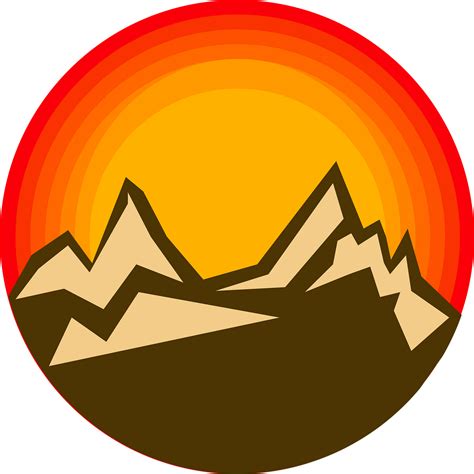 Download Mountains Sunset Badge Royalty Free Vector Graphic Pixabay
