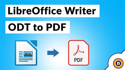How To Convert Libreoffice Odt File To Pdf Document Format Youtube