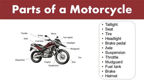 List Of Different Parts Of A Motorcycle Grammarvocab