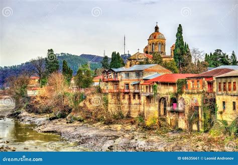 View Of Kutaisi Above The Rioni River Stock Image Image Of Ancient