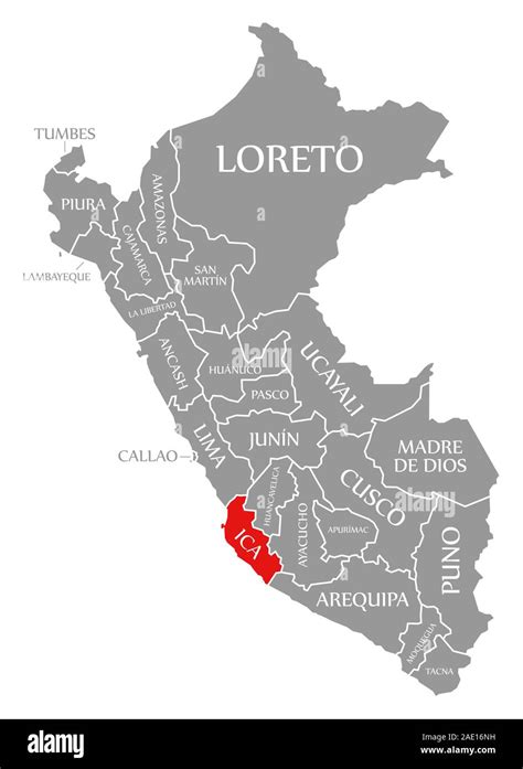 Map Of The Department Of Ica In Peru Fotografías E Imágenes De Alta