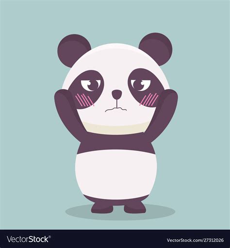 Cute Panda With A Sad Expression Royalty Free Vector Image