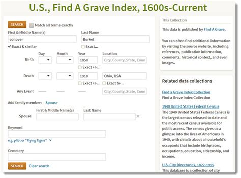 Find A Grave At Genealogy Gems