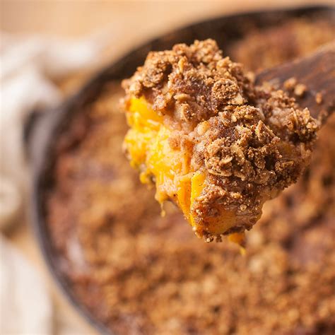 Peach Quinoa Crumble Healthy Dessert Recipe • Eat With Tom