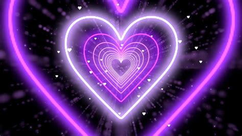 Neon Heart Background💜purple Heart Tunnel Background Wallpaper Heart