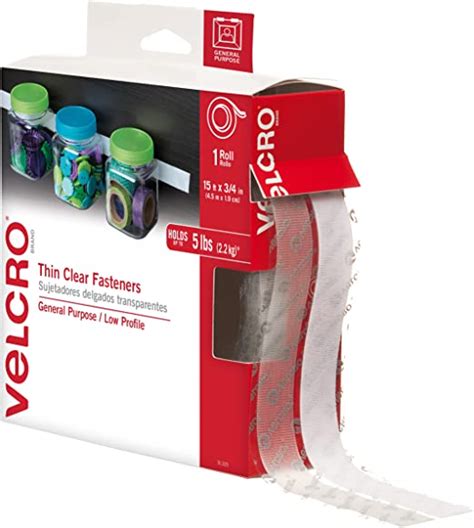 Velcro Brand Thin Clear Tape 15 Ft X ¾ Cut Strips To Length Home