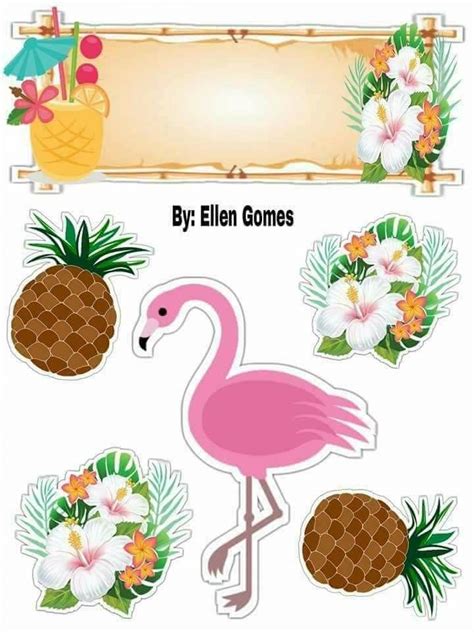 Topper Topo De Bolo Flamingo Para Imprimir Compartilhar Bolo