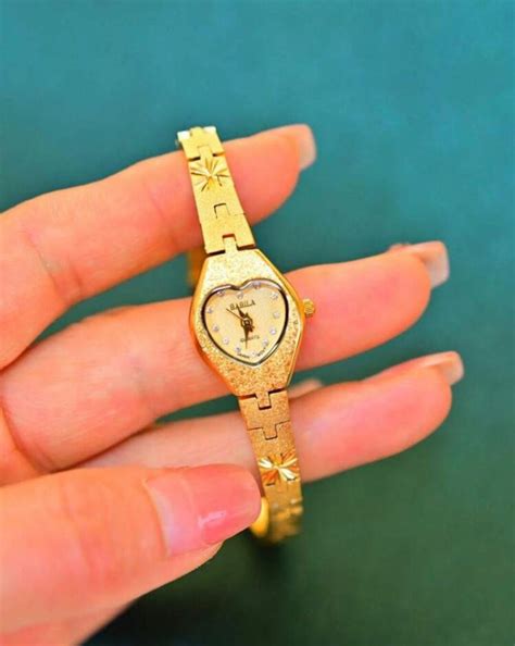 Heart Detailed Vintage Wrist Watch Gold Wrist Watch Retro Etsy