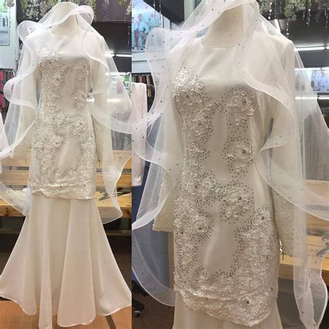 Baju Kurung Putih Mini Nikah Outfit Lace Wedding Wedding Dresses Lace