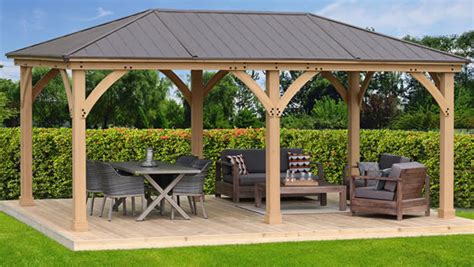 Yardistry Meridian 12x20 Cedar Wood Gazebo Kit Ym11775