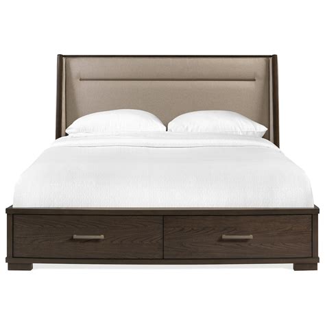 Riverside Furniture Monterey Queen Upholstered Storage Bed With 2
