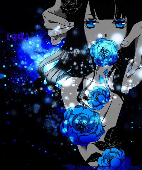 Galaxy Blue Rose And A Girl By Mizuiro1010 On Deviantart