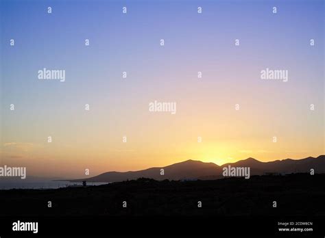 Sunset On Lanzarote Stock Photo Alamy