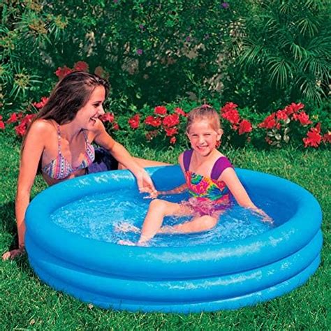 Intex Crystal Blue Three Ring Inflatable Paddling Pool Baby Bop