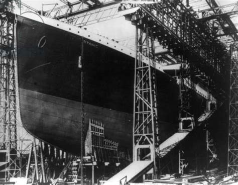 Titanic Construction 1912 The Rms Titanic In Drydock At Harland