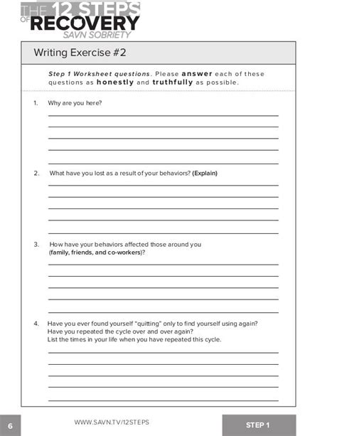19 Addiction Recovery Worksheets Print
