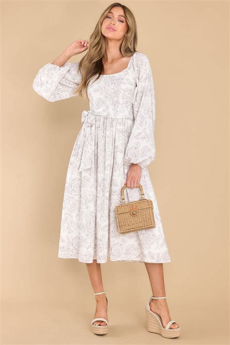 Gorgeous Grey Floral Maxi Dress Casual Dresses Red Dress