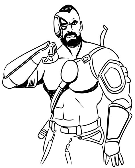 Kano From Mortal Kombat Coloring Page
