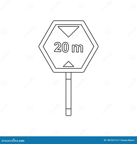 20 Km Speed Limit Colored Icon Element Of Road Signs And Junctions For