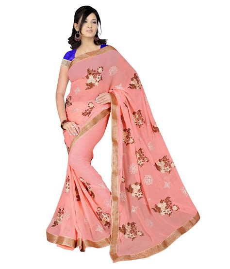 C4u Designer Bollywood Madhuri Dixit Pink Saree Buy C4u Designer