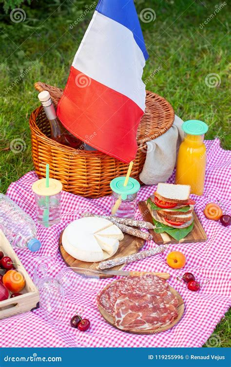 Festive Picnic For The National Holiday Of France 14 July With French