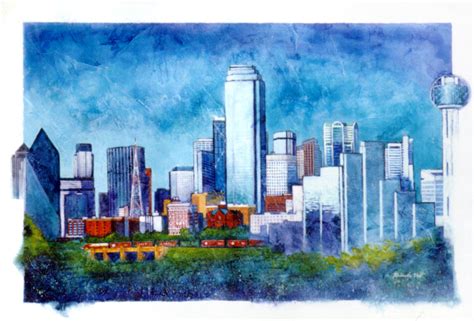 Dallas Skyline Acrylic I Actually Painted And Sold Several Versions