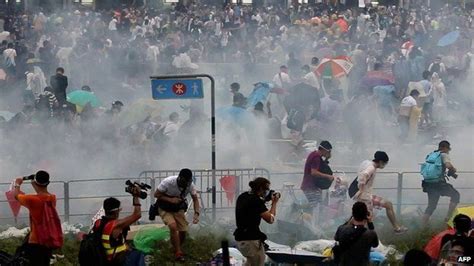 Hong Kong Tear Gas And Clashes At Democracy Protest Bbc News