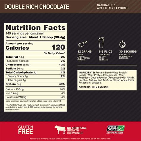 Optimum Nutrition Gold Standard Whey Protein Powder Double Rich Chocolate Pound