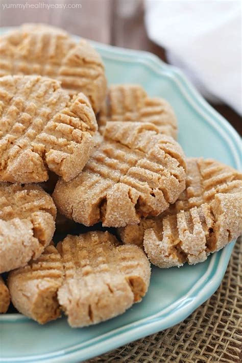 Healthier Easy Peanut Butter Cookies Yummy Healthy Easy