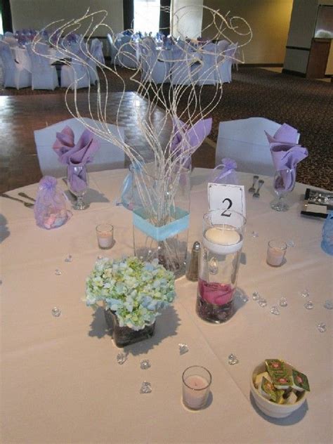 Wedding Reception Centerpieces With Hydrangea Sparkle Ting And Roses