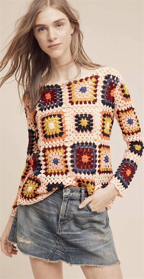 17 Cute Granny Square Summer Top Design Ideas Crochet Top Pattern Crochet Clothes Crochet Shirt