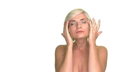 Sensual Woman Touching Her Face Gently Medical Stock Footage Ft Naked And Massaging Envato