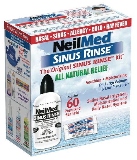 NeilMed Sinus Rinse Kit 60 Days Regular Nasal Relief Irrigation 60