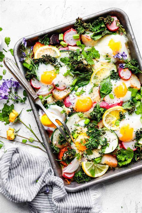 Baked Eggs With Spring Vegetables Sheet Pan Meal Cotter Crunch