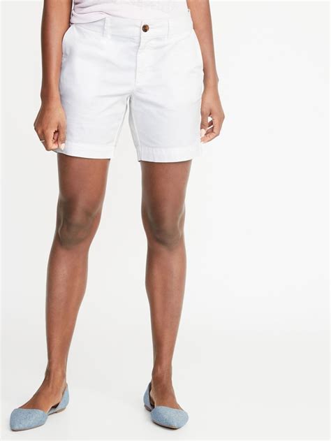 Mid Rise Twill Everyday Shorts For Women 7 Inch Inseam Old Navy