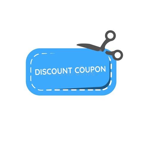 Discount Coupon Icon Flat Illustration Blue Discount Coupon With
