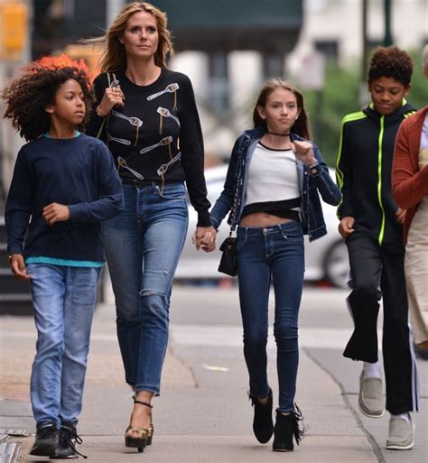 Heidi klum is a mom to four kids, in addition to having a hand in multiple television projects and being the reigning queen of halloween. Heidi Klum Hangs with Kids in Valentino Metallic Sandals