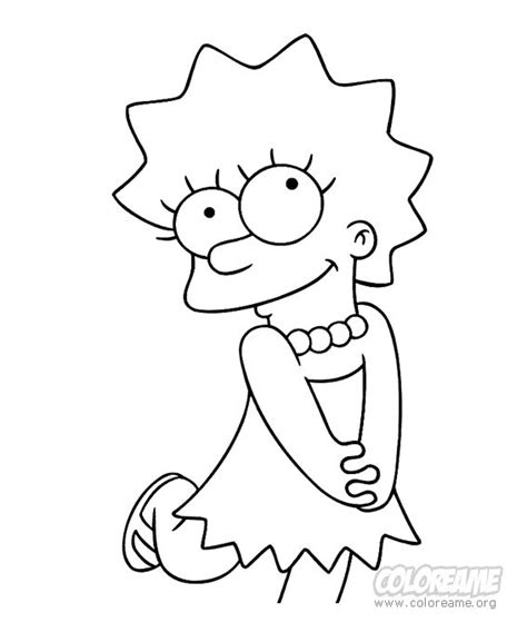 Lisa Simpsons Para Pintar 567×680 Dibujos De Los Simpson Dibujos Animados Sencillos