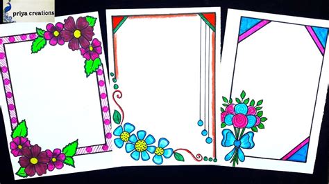 Chart Paper Decoration3beautiful Border Designs On Paper For Project