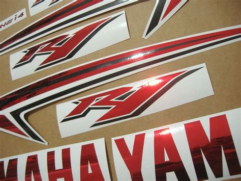 Yamaha Yzf R1 2009 2010 2011 Rn22 14b Custom Chrome Red Decals Moto