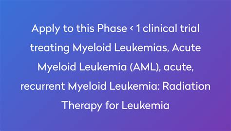 Radiation Therapy For Leukemia Clinical Trial 2024 Power