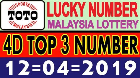Maybe you are going to give some money to humanity, enjoy holidays at a remote area, help out family and friends. 12-04-2019 TOTO 4d Lucky Number Today | Sports TOTO 4d ...