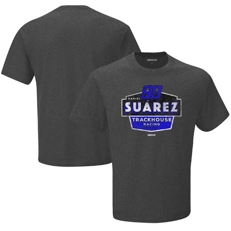 Mens Daniel Suarez Checkered Flag Heathered Charcoal Vintage Duel T Shirt