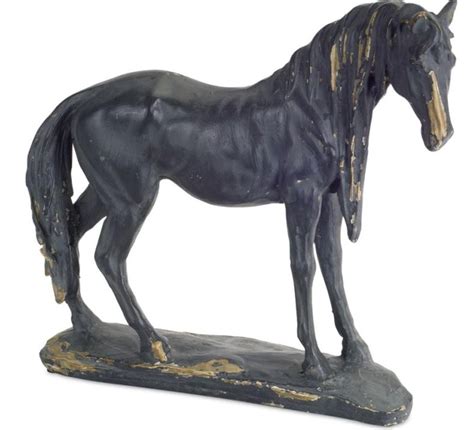 Decorative Worn Look Black Resin Horse Statue Horses Animal Statues