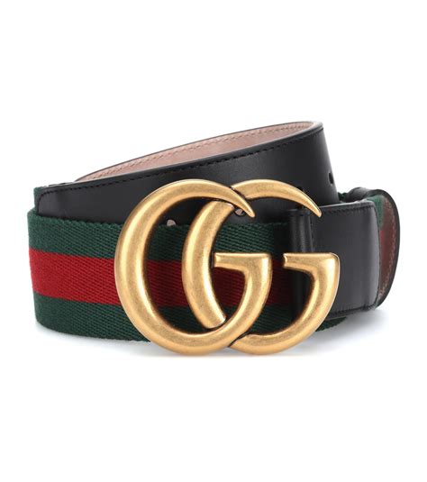 Gucci Gg Marmont Web Belt In Red Lyst
