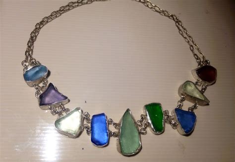 Handmade seaglass necklace made of seaglass that I ...